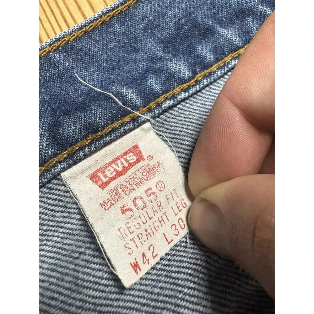 VTG 90s 80s Levi's 505 0216 Regular Fit Jeans Mens 41x25 Denim Cut Off Distress